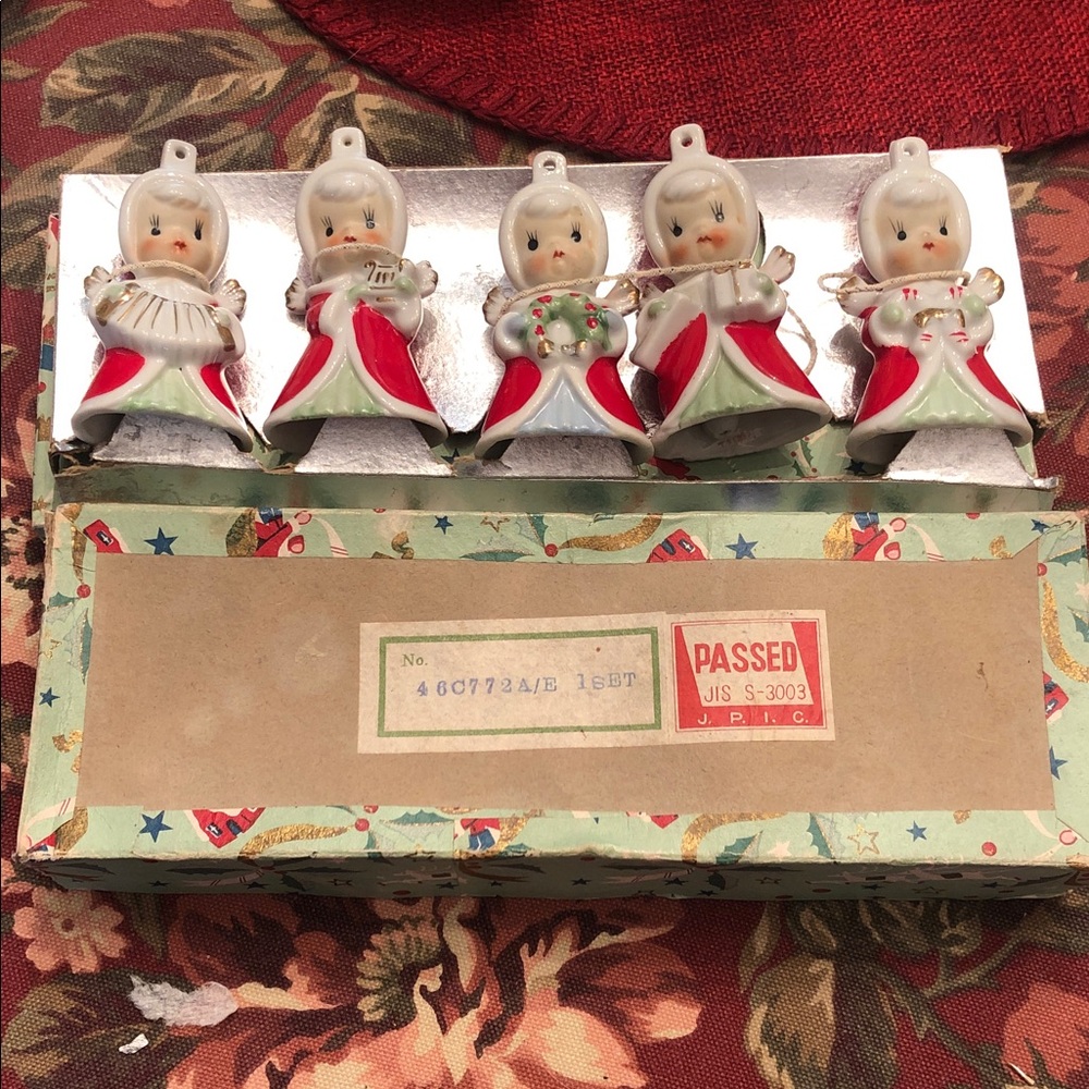Vintage Angel Christmas Ornaments bells  by commodore